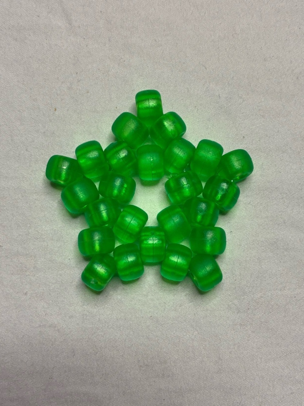 Translucent Green Colored Kandi Star Pony Beads Trinket Handmade